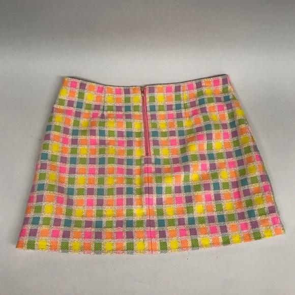 Lily Pulitzer plaid neon and metallic mini skirt - Picture 4 of 5